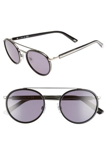 Women's Web 52mm Aviator Sunglasses - Shiny Black/ Smoke