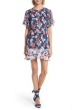 Women's Tanya Taylor Lissy Floral Ikat Silk Dress - Blue