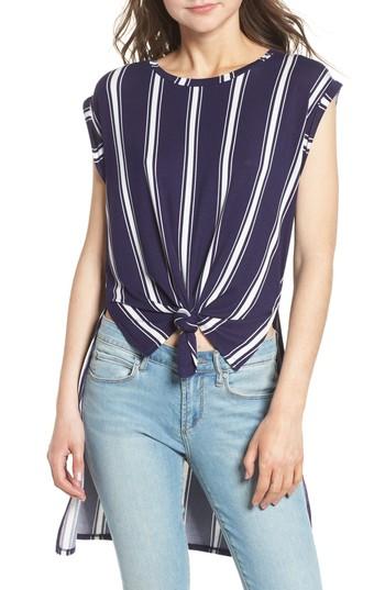 Women's Love, Fire High/low Knot Front Top - Blue