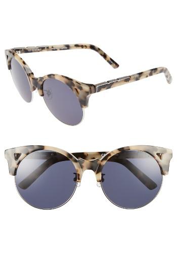 Women's Pared Up & At Em 55mm Retro Sunglasses - Cookies/ Cream/ Silver Grey