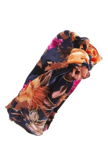 Berry Knotted Velvet Head Wrap
