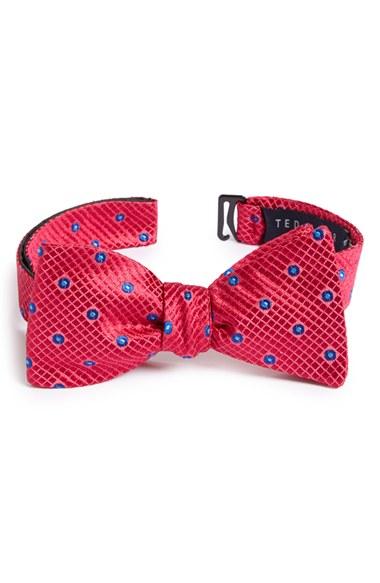 Men's Ted Baker London Geometric Silk Bow Tie, Size - Pink