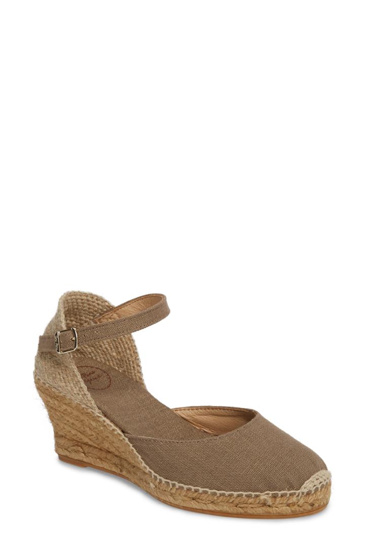 Women's Toni Pons 'caldes' Linen Wedge Sandal .5us / 37eu - Beige