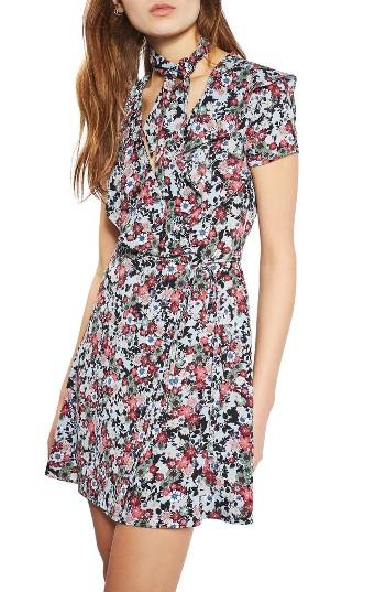Women's Topshop Sky Floral Wrap Dress Us (fits Like 0) - Blue