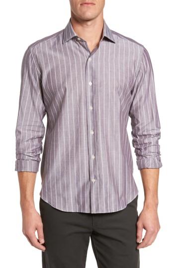 Men's Culturata Barr Slim Fit Stripe Sport Shirt - Grey