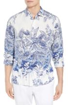 Men's Tommy Bahama Mariachi Mirage Linen Sport Shirt, Size - Blue