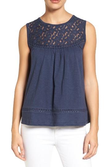Women's Caslon Lace & Slub Knit Tank