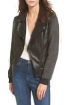 Women's Bp. Faux Leather Varsity Moto Jacket
