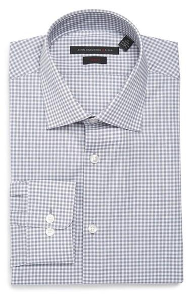 Men's John Varvatos Star Usa Soho Slim Fit Stretch Check Dress Shirt