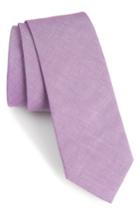Men's 1901 Desmond Solid Cotton Skinny Tie, Size - Purple