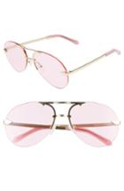 Women's Karen Walker Love Hangover 60mm Aviator Sunglasses - Pink/ Gold