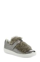 Women's Moncler 'lucie Scarpa' Genuine Rabbit Fur Trim Sneaker