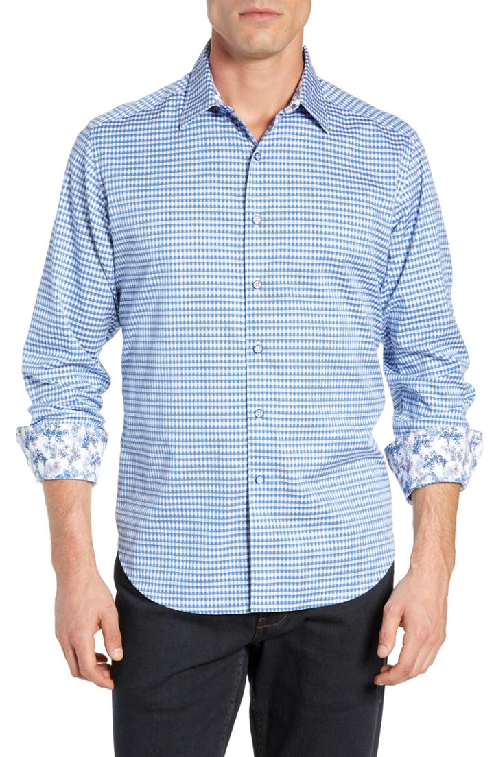 Men's Robert Graham Carey Classic Fit Sport Shirt - Blue