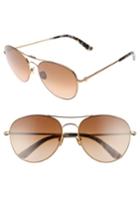 Women's Calvin Klein 57mm Aviator Sunglasses - Satin Gold
