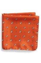 Men's Lazyjack Press Riding Derby Silk Pocket Square, Size - Orange