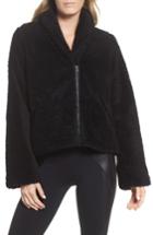 Women's Alo Cozy Up High Pile Fleece Crop Jacket - Black