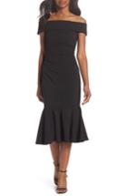 Women's Vince Camuto Off The Shoulder Midi Dress - Black