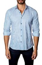 Men's Jared Lang Trim Fit Vertical Stripe Sport Shirt - White