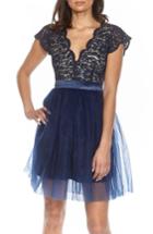 Women's Tfnc Macen Scalloped Lace Skater Dress - Blue
