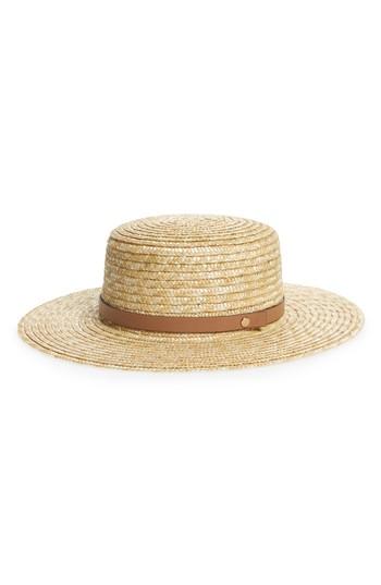 Women's Sole Society Wide Brim Straw Boater Hat -