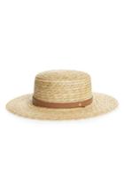 Women's Sole Society Wide Brim Straw Boater Hat -