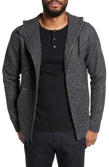 Men's Good Man Brand Texture Zip Hoodie, Size - Grey