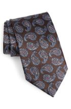 Men's Ermenegildo Zegna Paisley Silk X-long Tie, Size X-long - Red