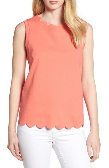 Women's Everleigh Scallop Edge Sleeveless Top, Size - Orange