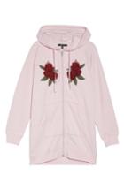 Women's Brunette The Label Blonde Embroidered Zip Hoodie - Pink