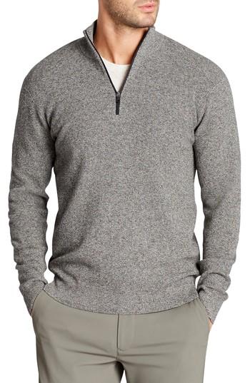 Men's Bonobos The Knockdown Quarter Zip Pullover - Grey
