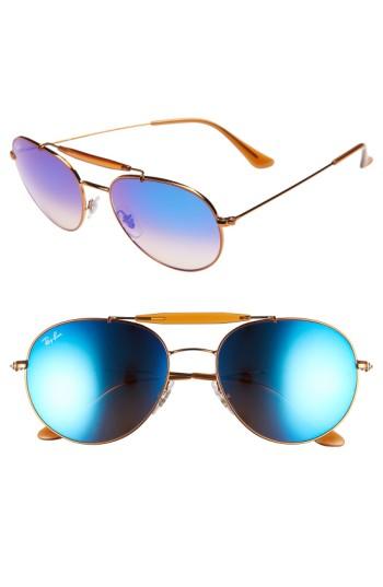 Women's Ray-ban Highstreet 56mm Sunglasses - Medium Blue Flash