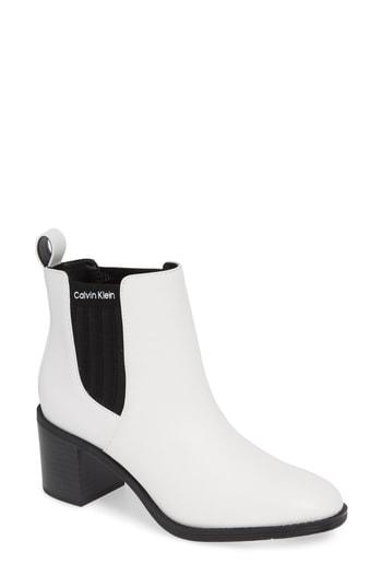 Women's Calvin Klein Perron Chelsea Bootie M - White