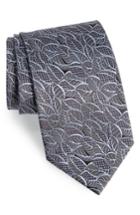 Men's Ermenegildo Zegna Leaf Silk Tie, Size X-long - Grey