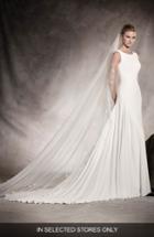 Women's Pronovias Amaya Crepe A-line Gown