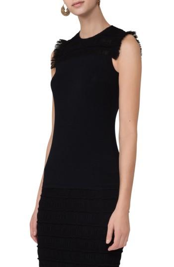 Women's Akris Punto Smocked Ruffle Blouse - Black