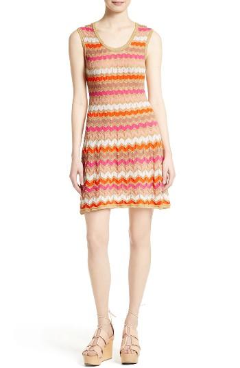 Women's M Missoni Ombre Zigzag Knit A-line Dress Us / 38 It - White