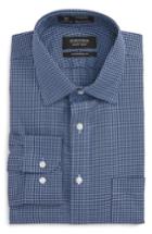 Men's Nordstrom Men's Shop Smartcare(tm) Traditionial Fit Houndstooth Dress Shirt 32/33 - Blue