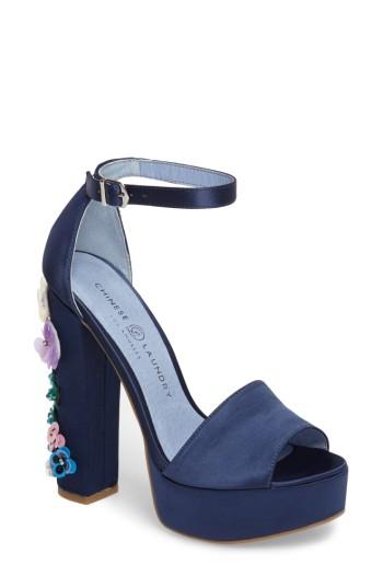 Women's Chinese Laundry Aloha Embellished Platform Sandal .5 M - Blue