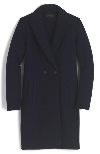Women's J.crew Daphne Boiled Wool Topcoat - Blue