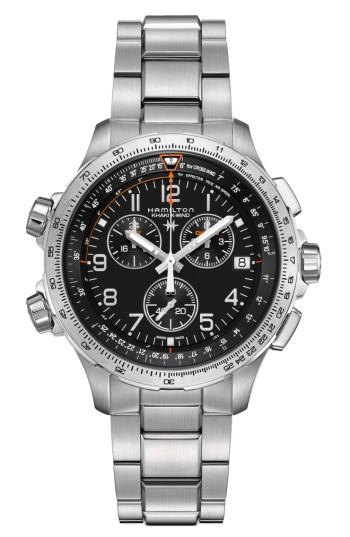 Men's Hamilton X-wind Chronograph Gmt Bracelet Watch, 46mm