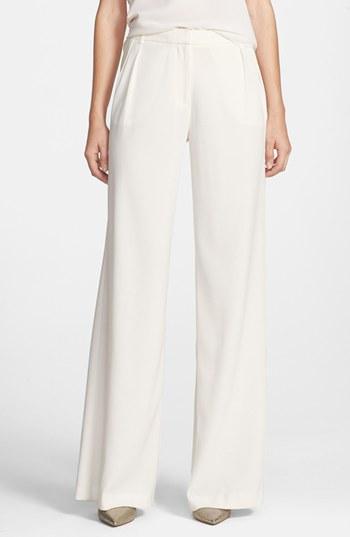 Chelsea28 Pleated Wide Leg Pants Womens White