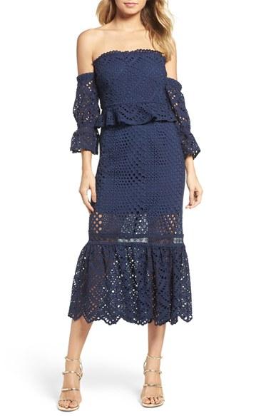 Women's Foxiedox Pure Eyelet Off The Shoulder Dress