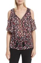 Women's Kate Spade New York Mini Casa Flora Cold Shoulder Blouse, Size - Black