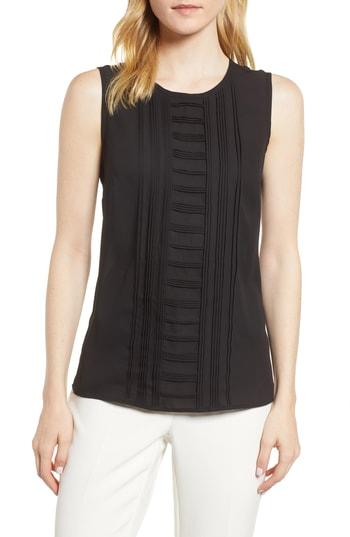 Women's Vince Camuto Pintuck Detail Top, Size - Black