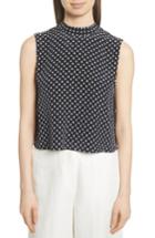 Women's Robert Rodriguez Polka Dot Ruffle Back Top - Blue