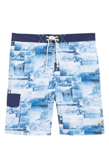 Men's Tommy Bahama Baja Coast Busters Swim Trunks, Size - Blue
