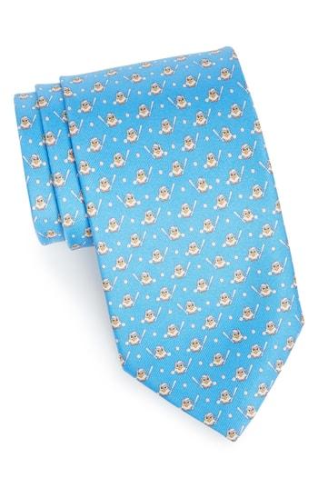 Men's Salvatore Ferragamo Effe Owl & Bat Print Silk Tie