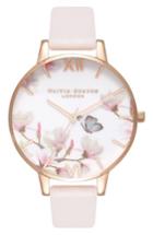 Women's Olivia Burton Pretty Blossom Leather Strap Watch, 38mm