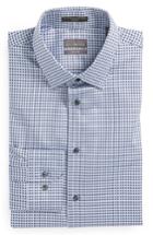 Men's Calibrate Trim Fit Stretch Non-iron Check Dress Shirt