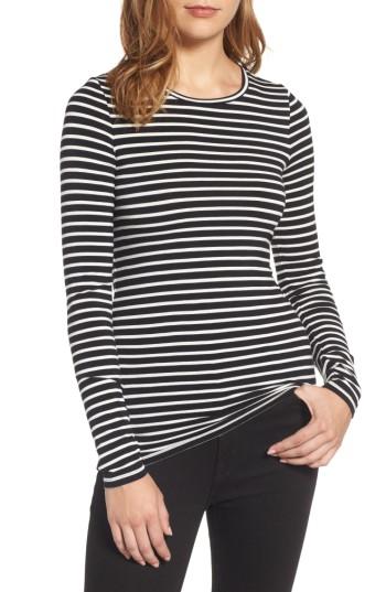 Petite Women's Halogen Long Sleeve Modal Blend Tee, Size P - Black